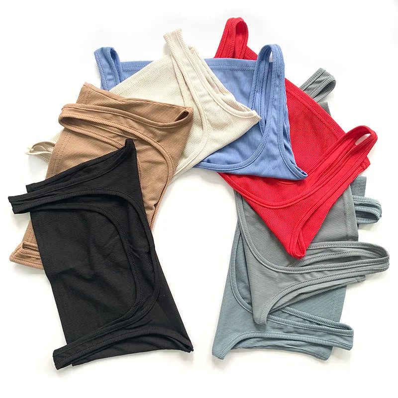 High Stretch Solid Color Yoga Set Sleeveless Crop Top +Short Gym Leggings Women Tracksuit Running